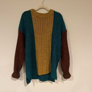 KOMAN‎ - Oversized Multi-Colored Knitted Dad Sweater, NWT